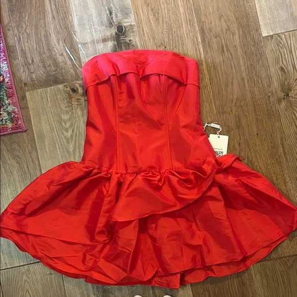 Brand New Red Strapless Homecoming Dress - Picture 4 of 6